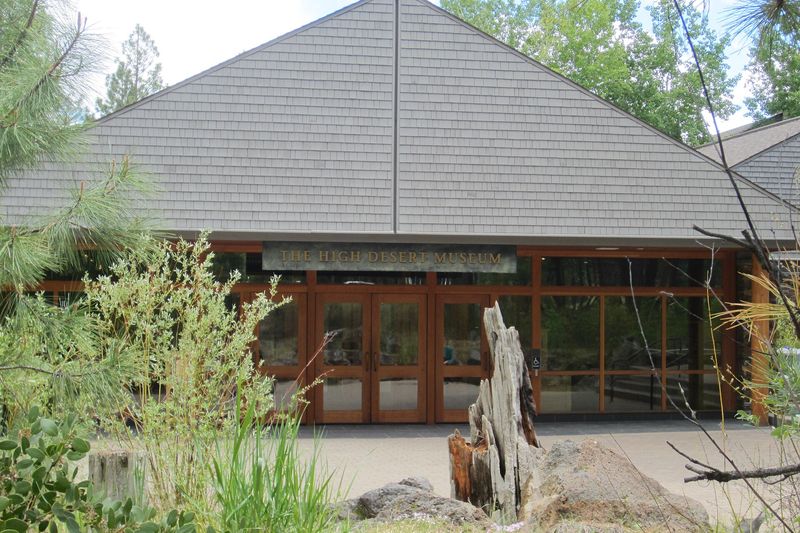 High Desert Museum's main building with its steep roof and glass entry